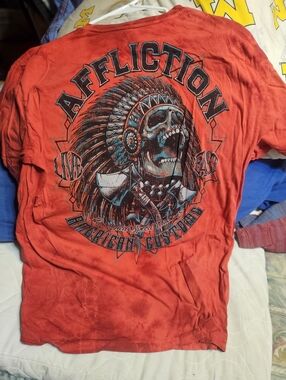Mens Afflection Motorcycle Native American Tee